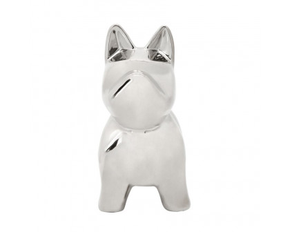 Sagebrook™ 8" Ceramic Dog Table Decor - Silver