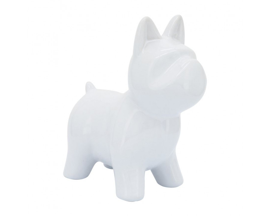 Sagebrook 8" Ceramic Dog Table Decor - White