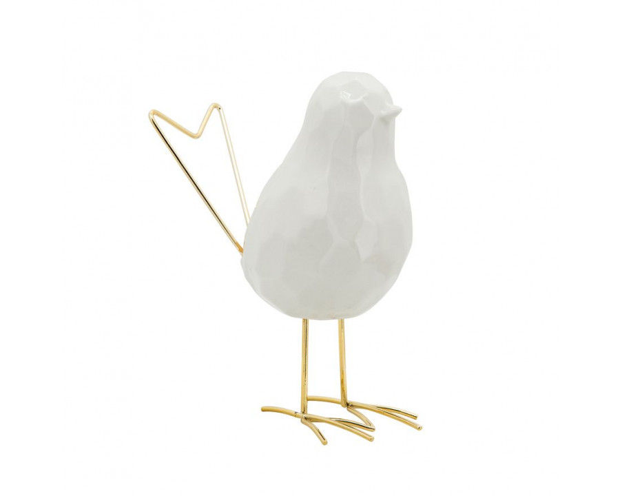 Sagebrook - 8" Bird Statuette in White