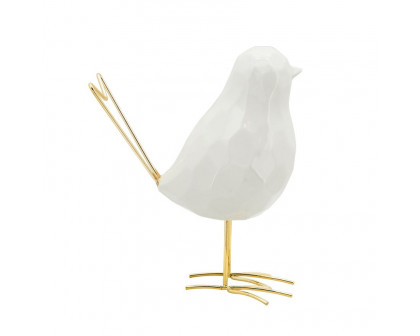 Sagebrook - 8" Bird Statuette in White