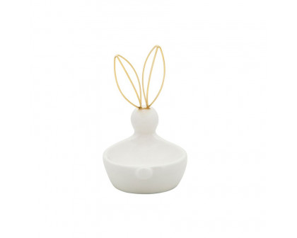 Sagebrook 6" Bunny Trinket Tray - White