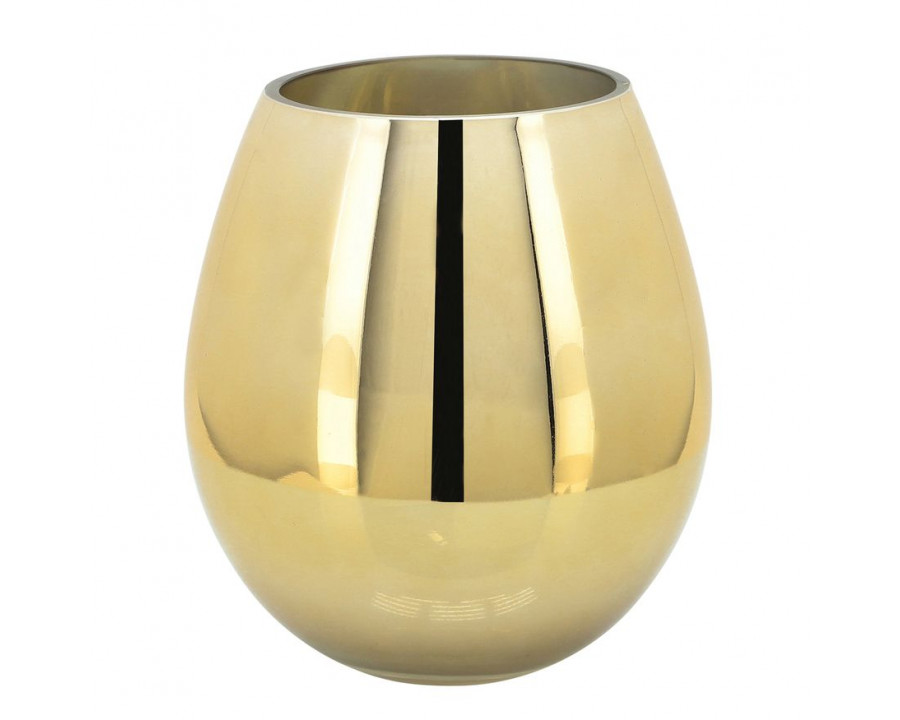 Sagebrook Glass 8" Metallic Vase - Gold