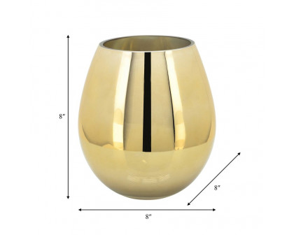 Sagebrook Glass 8" Metallic Vase - Gold