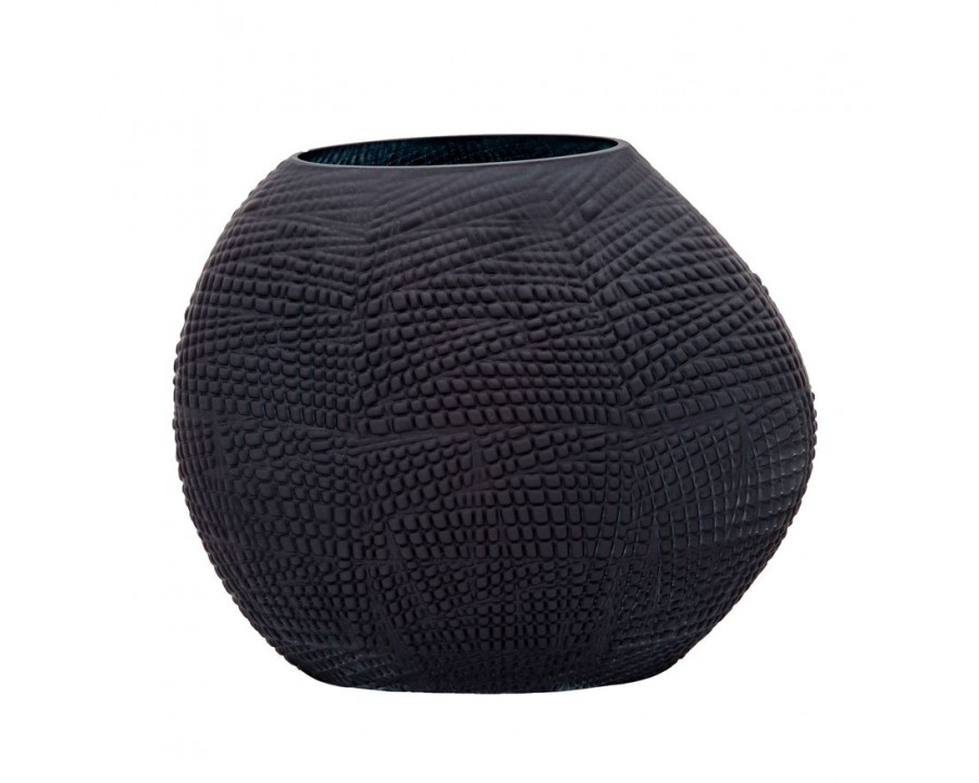 Sagebrook Glass 10" Textured Vase - Black