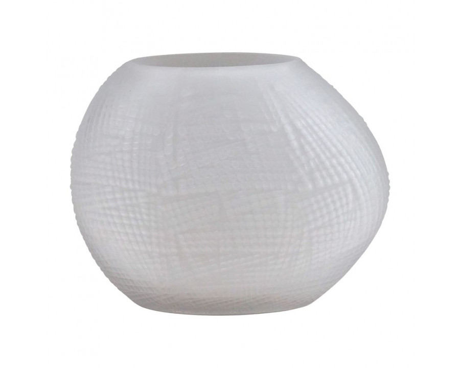 Sagebrook Glass 8" Textured Vase - Frosted White