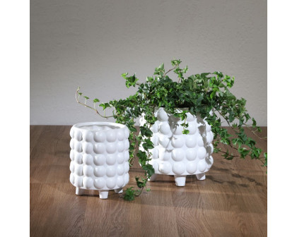 Sagebrook 6"/8" Bubble Planters (Set Of 2) - Matte White