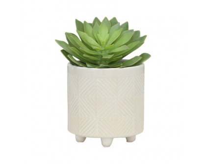 Sagebrook 6"/8" Textured Planters (Set Of 2) - Shiny White