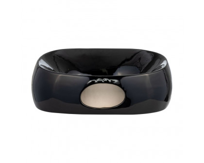 Sagebrook 11" Ceramic Oval Vase - Siny Black