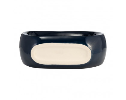 Sagebrook 11" Ceramic Oval Vase - Navy Blue