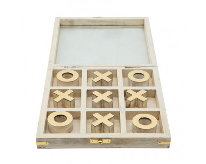 Sagebrook - 8"x8" Wood Tic-Tac-Toe in White