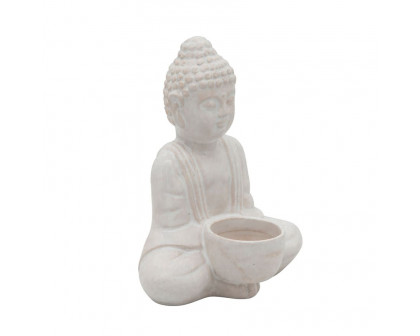 Sagebrook 6" Mini Buddha - White