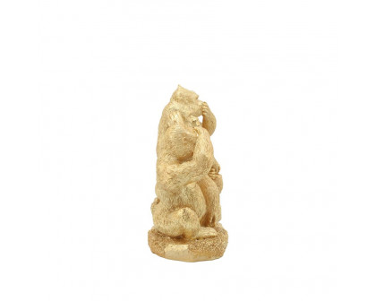 Sagebrook - Resin Hear, Speak, See No Evil Gorillas (Set Of 3) in Gold