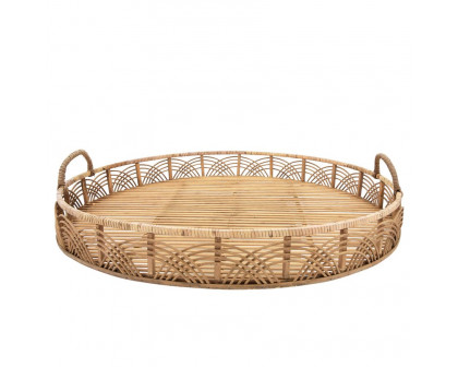 Sagebrook 24"/30" Bamboo Round Trays (Set Of 2) - Natural