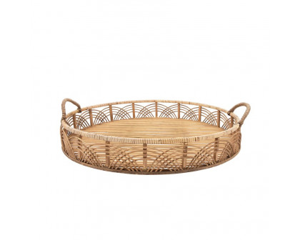 Sagebrook 24"/30" Bamboo Round Trays (Set Of 2) - Natural