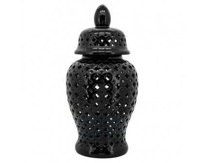 Sagebrook 17" Cut-out Clover Temple Jar