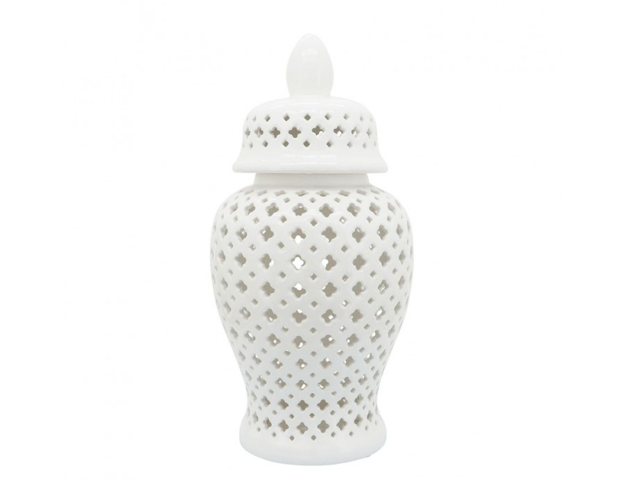 Sagebrook 17" Cut-out Clover Temple Jar