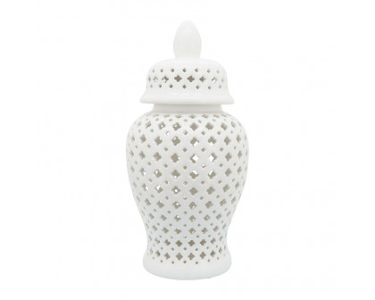 Sagebrook 17" Cut-out Clover Temple Jar