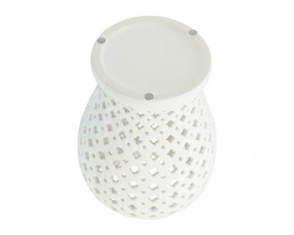 Sagebrook 24" Cut-out Clover Temple Jar - White