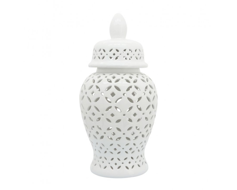 Sagebrook 24" Cut-out Daisies Temple Jar