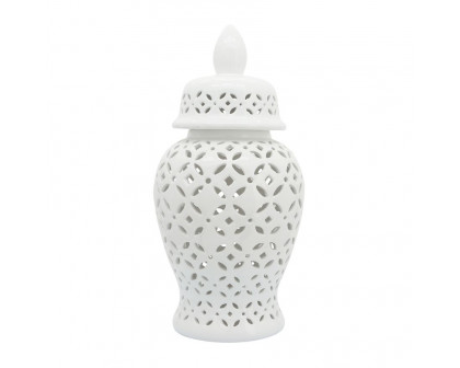 Sagebrook 24" Cut-out Daisies Temple Jar