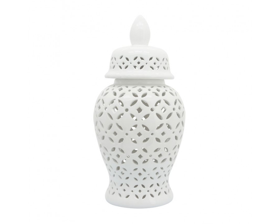 Sagebrook - 24" Cut-out Daisies Temple Jar