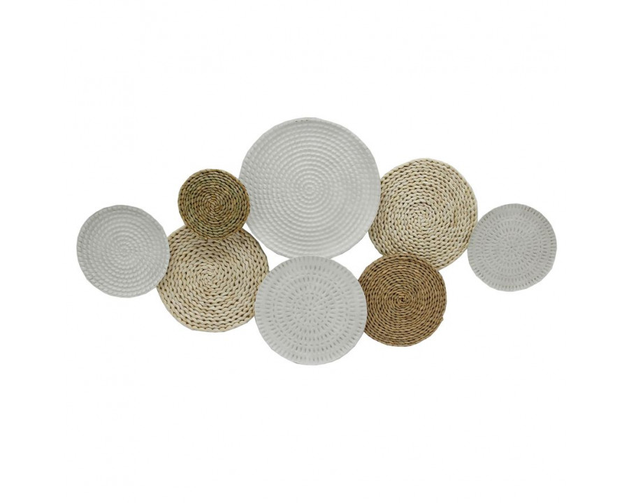 Sagebrook - Metal Wall Circles With Weaving in Natural