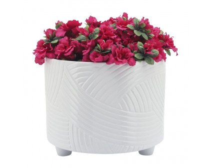 Sagebrook 10"/12" Swirl Footed Planters (Set Of 2) - White