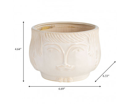 Sagebrook 7" Grandpa Planter - White