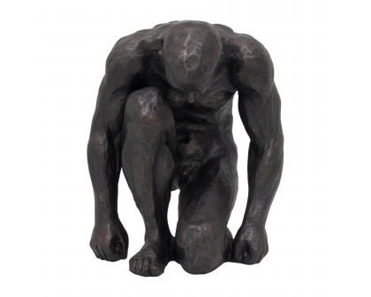 Sagebrook - 16" Resin Kneeling Man in Black