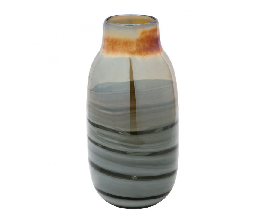 Sagebrook Glass 13" Metallic Vase - Gray/Gold