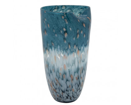 Sagebrook - Glass 14" Ocean Art Vase in Blue