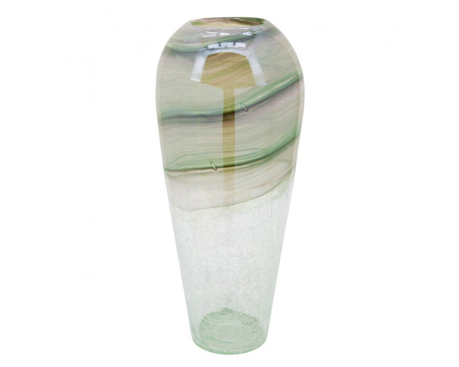 Sagebrook Glass - 17" Crackled Vase - Clear