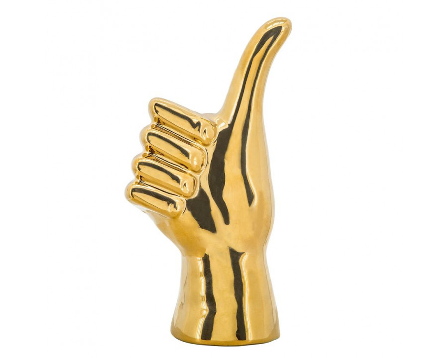 Sagebrook 9" Thumbs Up Table Decor - Gold