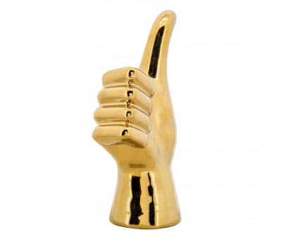 Sagebrook 9" Thumbs Up Table Decor - Gold