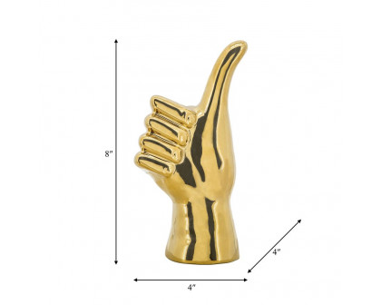 Sagebrook 9" Thumbs Up Table Decor - Gold