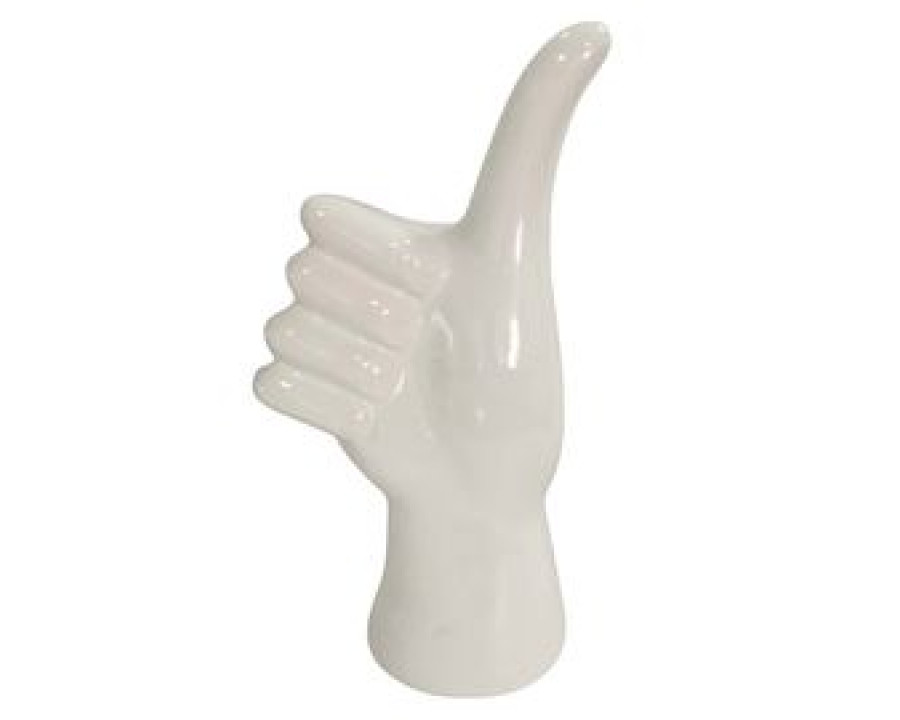 Sagebrook 9" Thumbs Up Table Decor - White