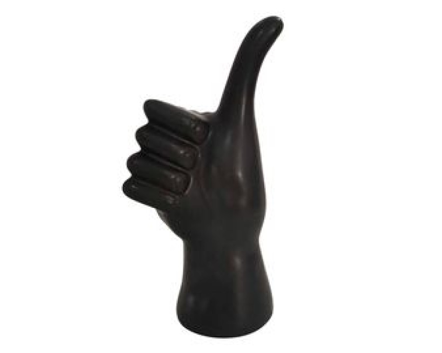 Sagebrook 9" Thumbs Up Table Decor - Black