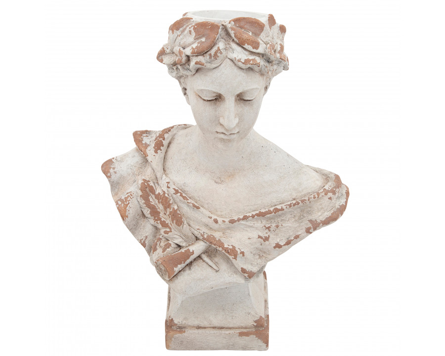 Sagebrook 21" Resin Lady with Laurels - White