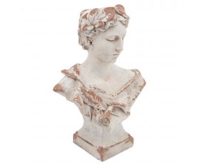 Sagebrook 21" Resin Lady with Laurels - White