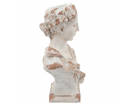 Sagebrook 21" Resin Lady with Laurels - White