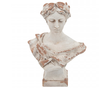 Sagebrook 21" Resin Lady with Laurels - White