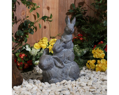 Sagebrook Resin Three Bunnies Decor - Gray