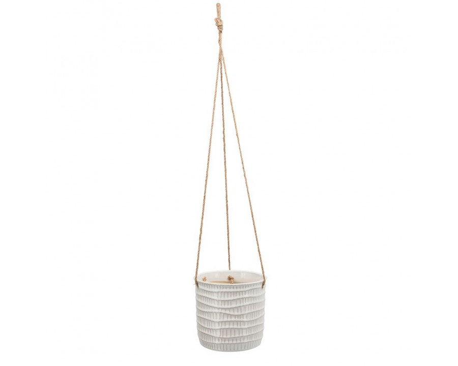 Sagebrook 7" Tribal Hanging Planter - White