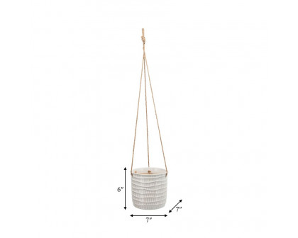 Sagebrook™ 7" Tribal Hanging Planter - White