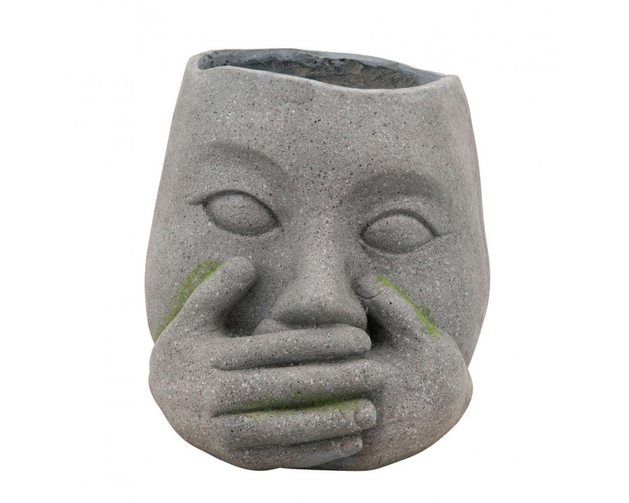 Sagebrook Resin No Speak Planter - Gray