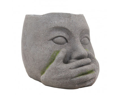 Sagebrook Resin No Speak Planter - Gray