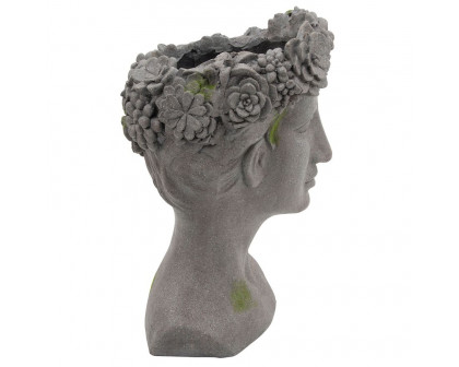 Sagebrook™ Resin Lady With Daisies Planter - Gray