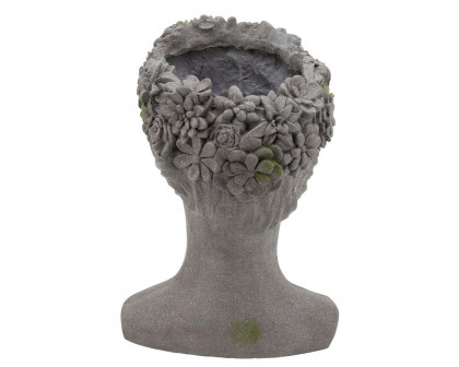 Sagebrook™ Resin Lady With Daisies Planter - Gray