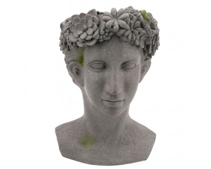 Sagebrook™ Resin Lady With Daisies Planter - Gray