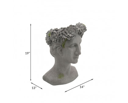 Sagebrook™ Resin Lady With Daisies Planter - Gray